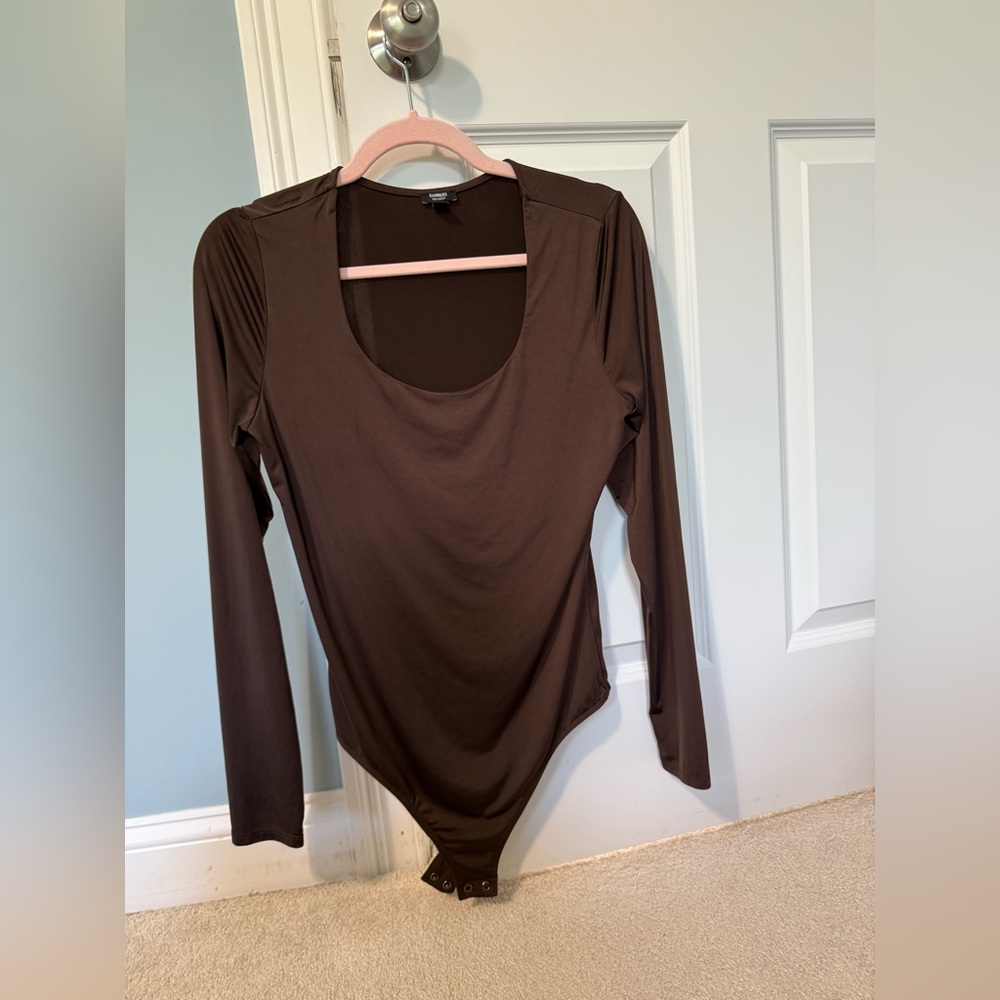 Express Chocolate Long Sleeve Bodysuit